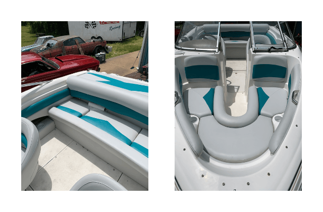 Luxury tufted headboard reupholstered by Revibe Interiors using high-quality fabric in Central Florida