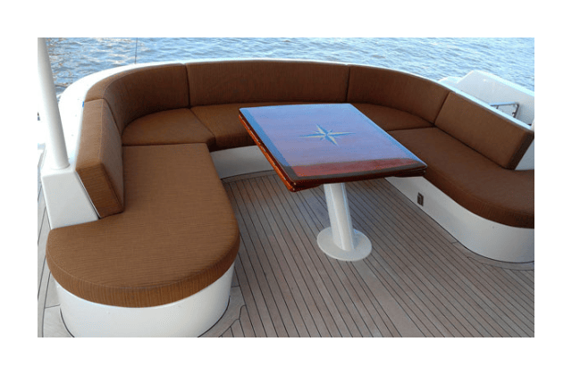 Custom upholstered dining chairs by Revibe Interiors featuring elegant fabric and detailed craftsmanship in Florida