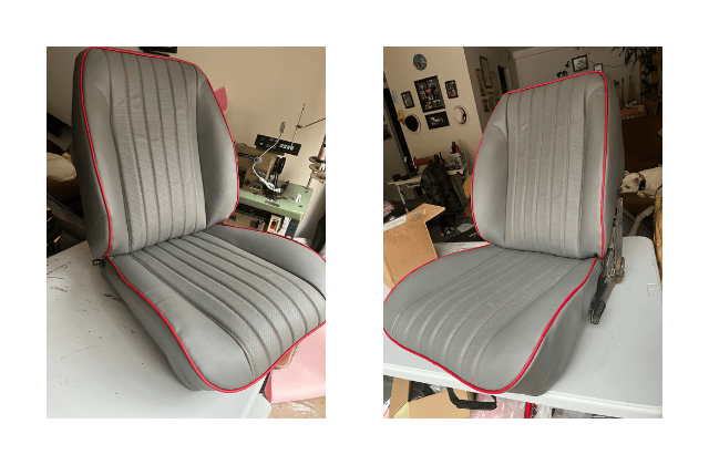 Elegant custom sofa reupholstered by Revibe Interiors with premium fabric and expert detailing in Florida