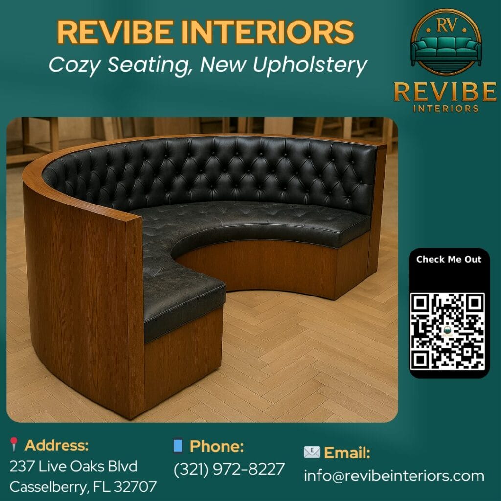 revibe commercial upholstery restaurant booth central florida